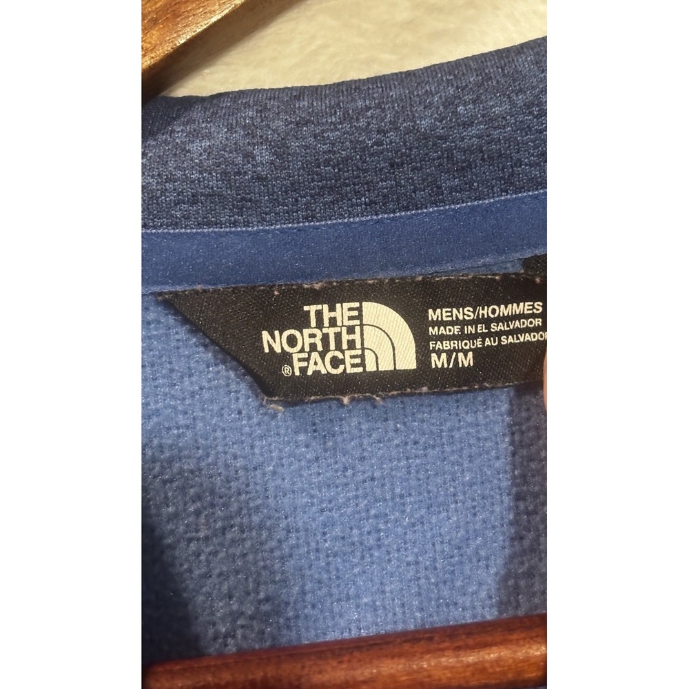 The North Face Sweater Mens Medium Blue 1/2 Zip Pullover Pocket Sweatshirt - Picture 4 of 8